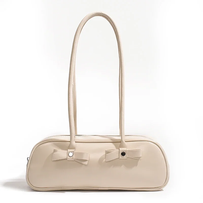 thumbnail image 1 of Bolsos de hombro de PU de alta calidad con lazo y remaches de hilo sólido, bolsos de mano versátiles con cremallera, gran oferta 2024, bolsos para mujer, bolsas femeninas, 1 of 5