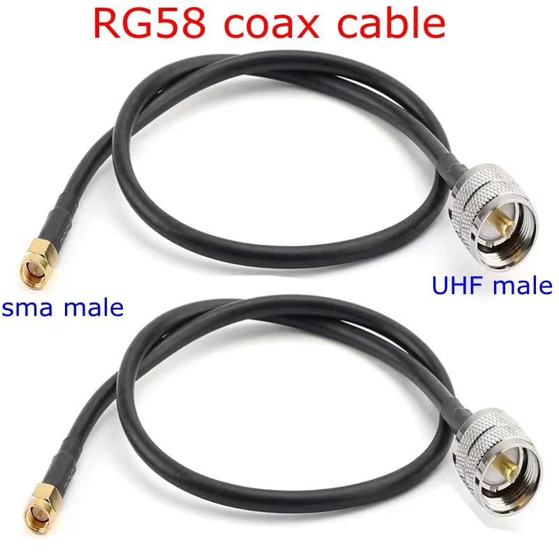 Cabo Coslsl Uhmacho para Conector Macho sm 50 Cri Conector Pl259 Macho Macho para Anten 50cm 1m 2m 5m