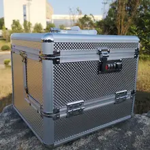  2023 Professional Makeup Box Aluminum Alloy Make Up Organizer Women Cosmetic Case with Mirror Travel Large Capacity Suitcase Bag 