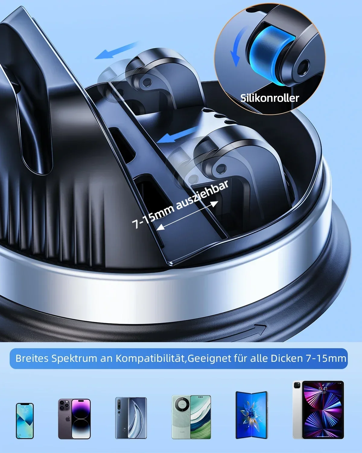 Eary Car Mount 360°Rotatable Dashboard Adhesive Phone Holder for iPhone 16/15/14/13 Pro Max Samsung S24 S23 Ultra Z fold 3/4/5/6