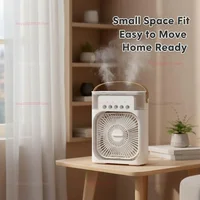 Ventilateur 3-en-1 : Climatiseur, Mini Refroidisseur d'Air Domestique, Lumière Nocturne LED, Humidificateur Portable, Ventilateur de Régulation d'Air pour Bureau et Maison 6