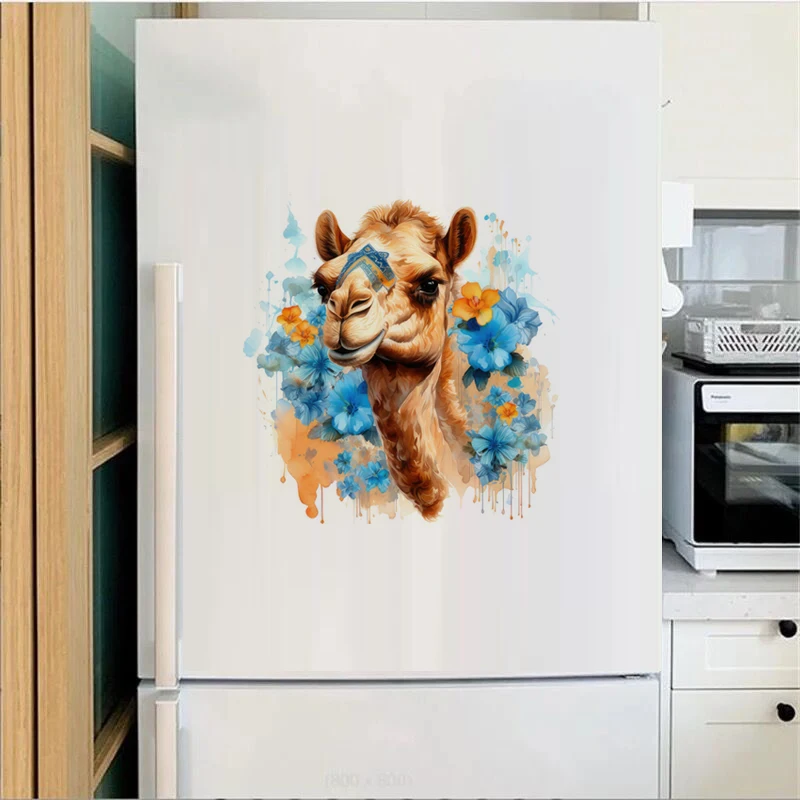 

C66# Cute giraffe wall stickers children's room background home decoration mural living room wallpaper funny decals