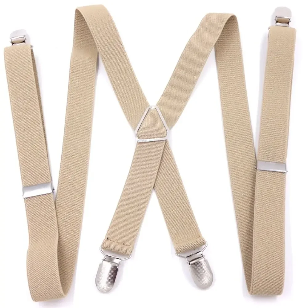 4 Clips 2.5CM Wide Men Suspenders Women Elastic Adjustable Adult Braces Suspender Kids Children Boys Girls Wedding Accessories men suspenders braces