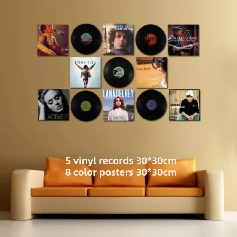 Black vinyl record poster wall decoration loft industrial style store bar coffee shop personalized background wall decoration