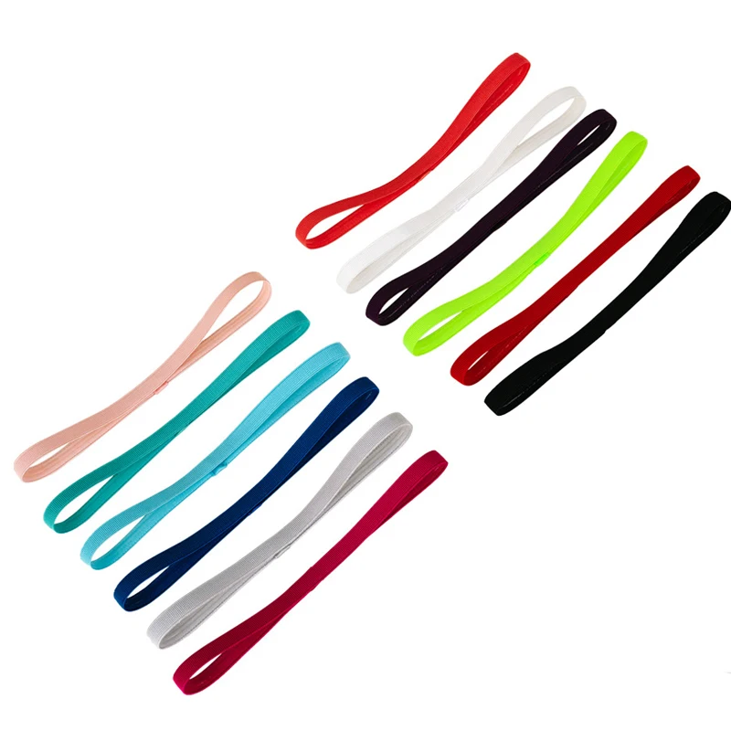 

Stretch Sweatband Rubber Yoga Hair Bands Women Men Running Fitness Sports Football Anti-slip Elastic Headband Candy Color