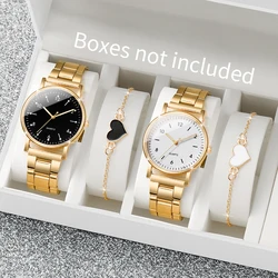 Elegant Women's Quartz Wristwatch & Bracelet Set - Arabic Dial Design (4PCS Set Without Box)