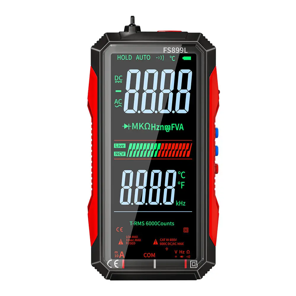 Multimètre numérique écran LCD couleur 4,8 pouces automatique rechargeable
