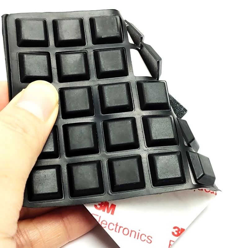 Square Cabinet Door Bumper 20 Grains 13x3mm Self-adhesive Silicone Damper Pad Cushion for Kitchen Door Stop Furniture Hardware