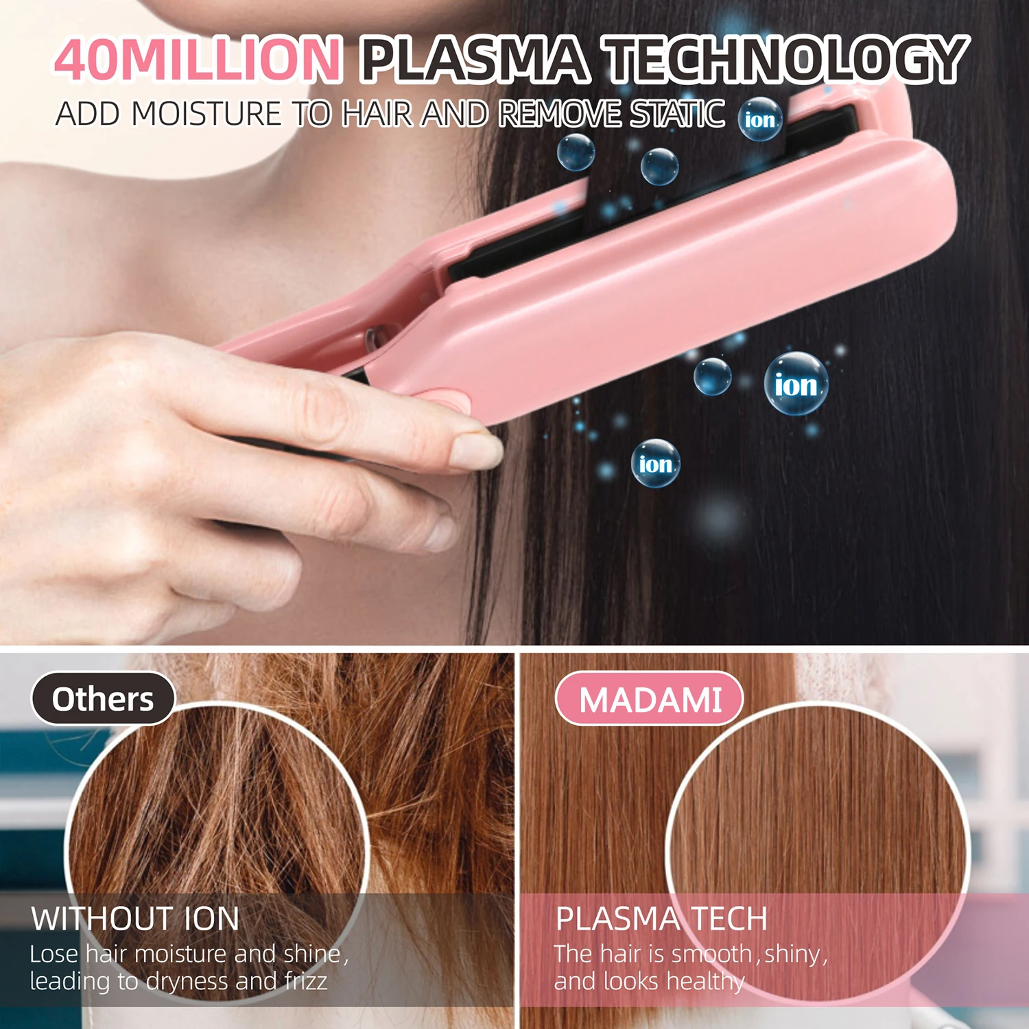 500F Plasma Hair Straightener Curler Professional Ceramic Coating Plate Hair Flat Irons Salon Styling Tool Smooth Frizz 110-240V 5