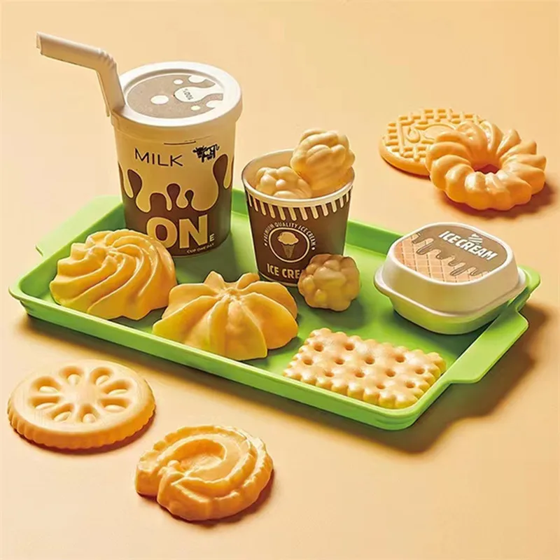 New Simulation Hamburger Pizza Bread Cookies Toy Model Set Kids Play House Interactive Toy Kitchen Food & Play Toys