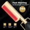 Hot Comb Hair Straightener Heat Pressing Combs LCD Ceramic Curling Iron for Hair Beard Wigs Wet and Dry Hair Styling Tools 5