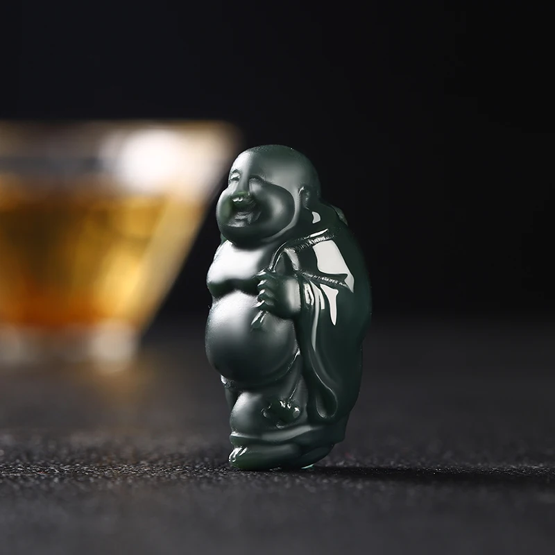 남녀공용 천연 옥, 냄비 배 달린 Maitreya 부처님 펜던트, 신제품