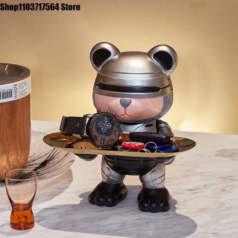 

Violent bear key storage tray decoration entry door door shoe cabinet living room coffee table Creative decorations housewarming