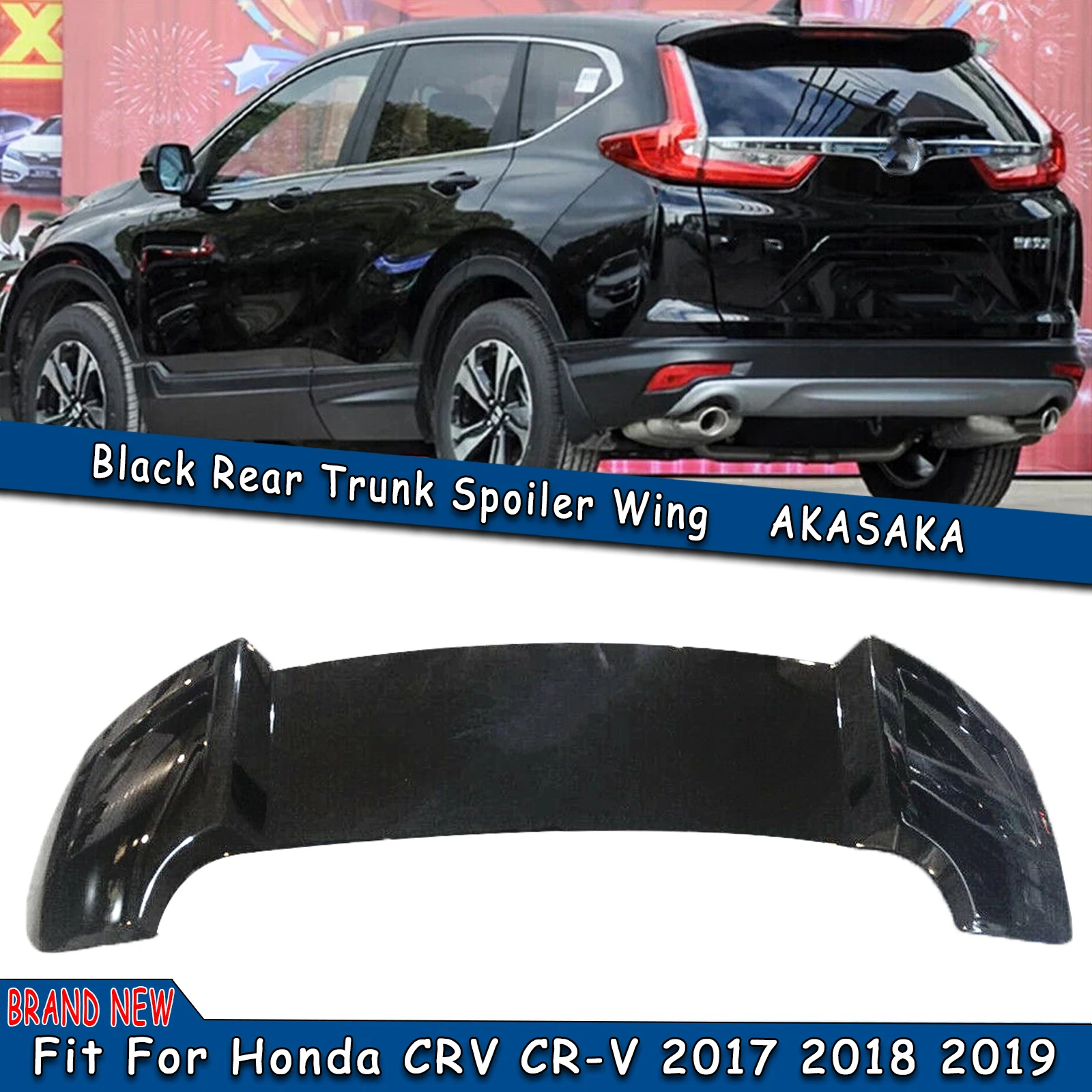 

Rear Trunk Spoiler Wing Car Tail Window Tailgate Trim Lip For Honda 5th Gen CRV 2017 2018 2019 2020 2021 2022 AKASAKA