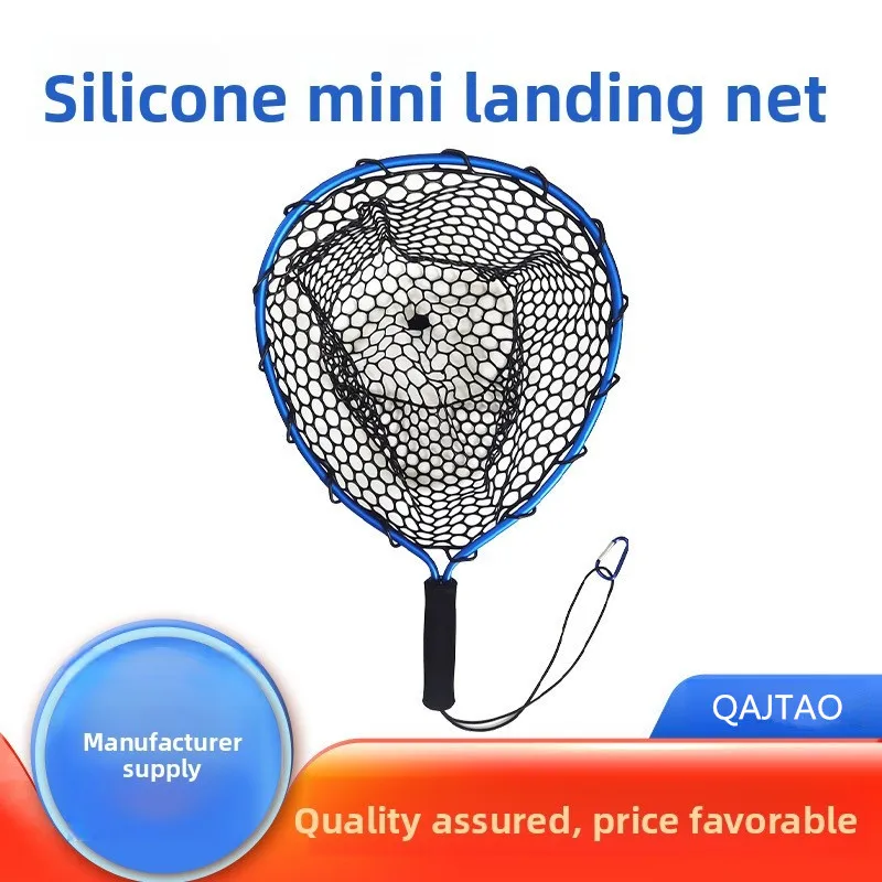 Filet de pêche portable ultra-léger en alliage aluminium - Silicone résistant à l'usure pour pêche à la mouche