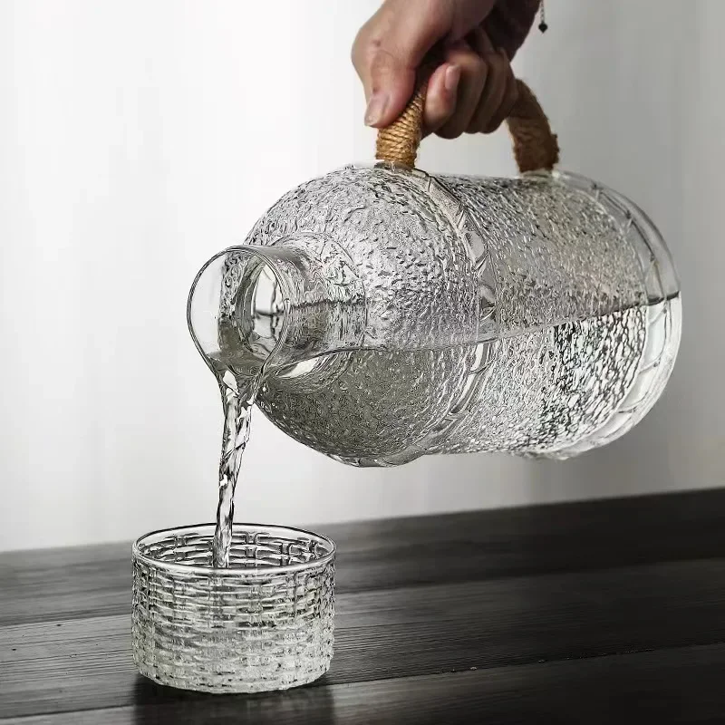 Japanese Style Thickened Glass Cold Water Kettle Set Household Cold Boiled Water Kettle Heat-resistant Teapot