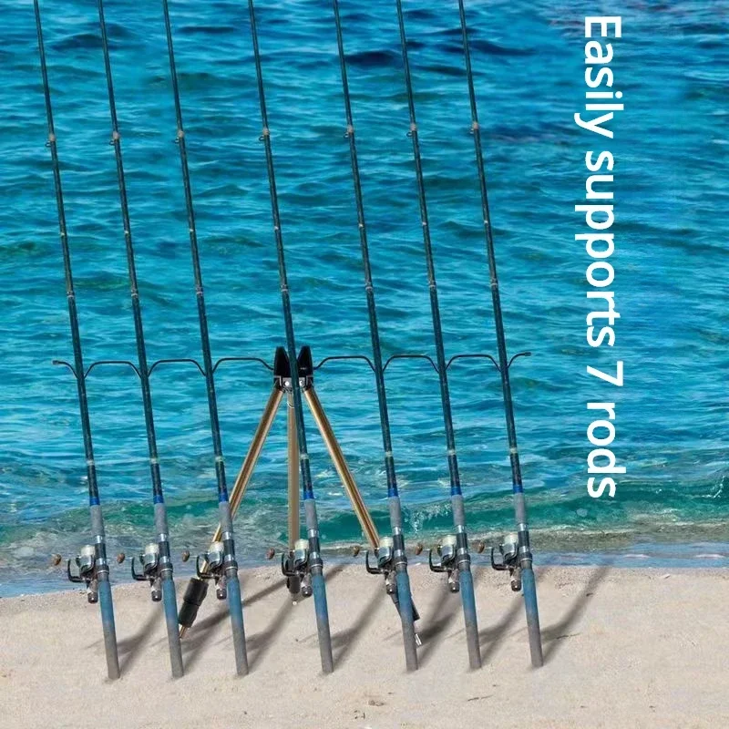 Supporto per treppiede, base per poggia canna da pesca a 3 pieghe, telaio di supporto per canna da mare, supporto per staffa telescopica, cuscinetto di carico per canna da pesca рыlik - immagine 2
