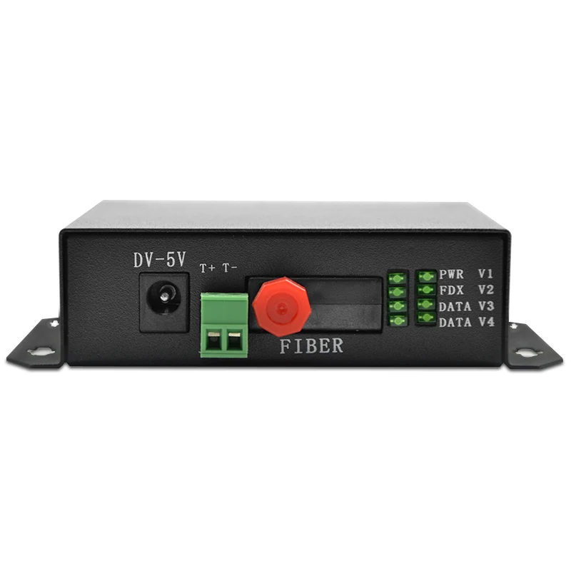 Video optical transceiver with 2 channels and 1 channel of reverse data RS485 single-mode single fiber FC interface 1 unit