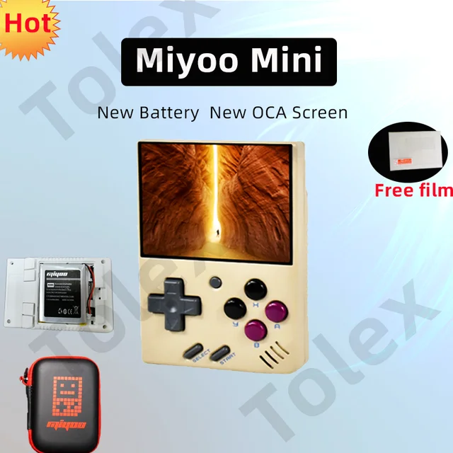 Miyoo Mini Black Bag Packed 2.8Inch IPS Screen Retro Handheld Game Players OCA Screen Open Source Video Game Consoles Free Films 1