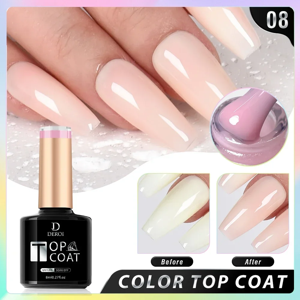 8ml No Wipe Gel Top Coat Glitter Solid Topcoat Super Nude Jelly Pink Auroral Varnish Gel Soak Off UV Polish Nail Art gel nail polish gel nail art set gel nail varnish