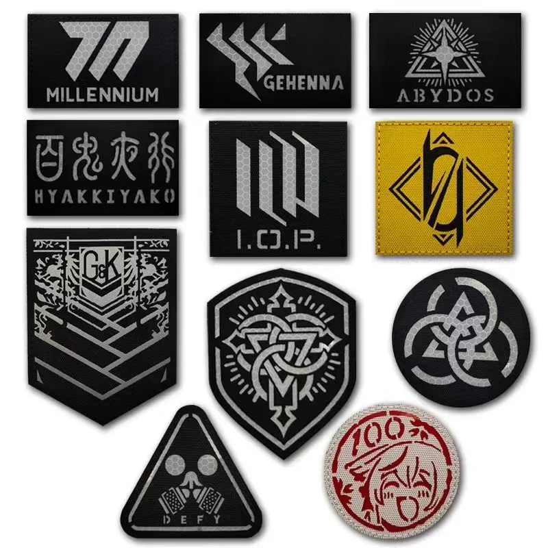 Tactical patch flower patch stickers camping patches Blue Archive tactical patches IR reflective anime armband Millennium Henna Trinity backpack hook loop girls' Frontline badges