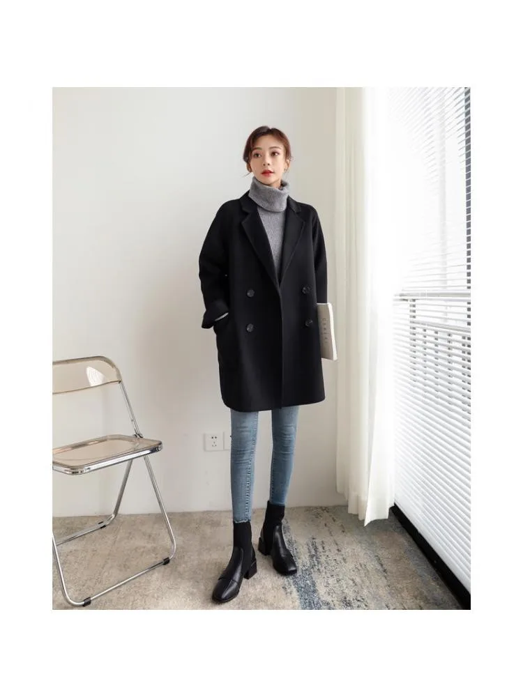 ダブルブレスト コート ゆったり ウール シック レトロ 韓国n844 楽天市場】ロングコート レディース コート チェスターコート