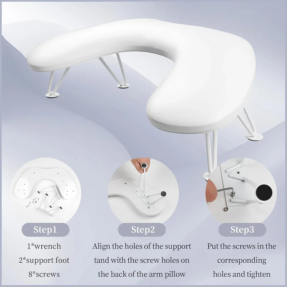 Butterfly Beveled Hand Nail Arm Rest For Two Hands Nails Tech Rest With Detachable Brackets Hand Pillow For Manicure Table