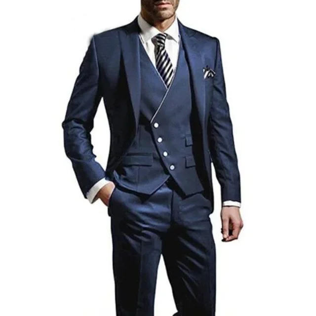 Description Picture 4 of itemFormal Men Suits Slim Fit Suit For Men Tailored Groom Tuxedo Blazer for Wedding Prom Jacket +Pants +Vest