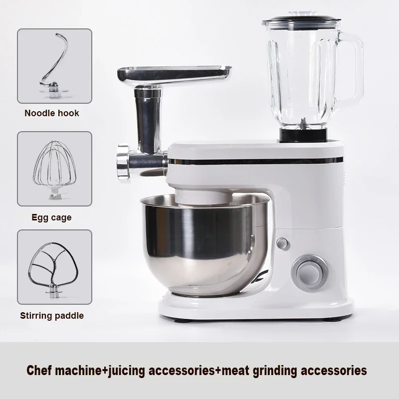 Kitchen Food Processor Cream Egg Whisk Mixer Juicer Kneading Machine Blender Food Chopper Stand Cake Dough Maker Machine stand mixer stainless steel bowl 7 speed kitchen food blender cream egg whisk cake dough kneader bread maker