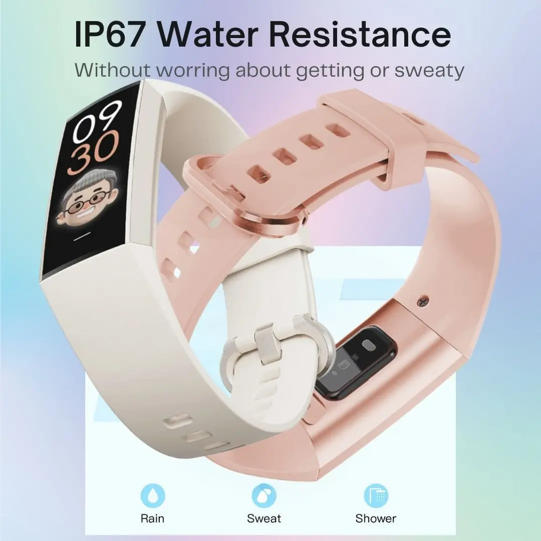 Body Temperature 1.1" Amoled Display Fitness Tracker Bracelet Men Women Waterproof Swimming Heart Rate Blood Oxygen Smart Watch 6