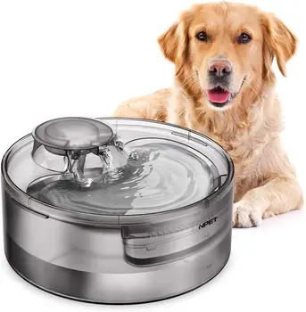 NPET DF10 Dog Water Fountain, 170oz/1.3Gallon/5L Large Automatic Pet Water Dispenser Dog Water Bowl for Cat, Dogs, Multiple Pets 1