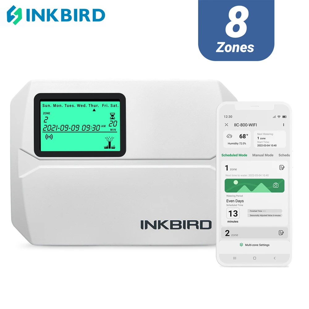 

Умный спринклер INKBIRD, 8 зон, 2,4 ГГц, Wi-Fi
