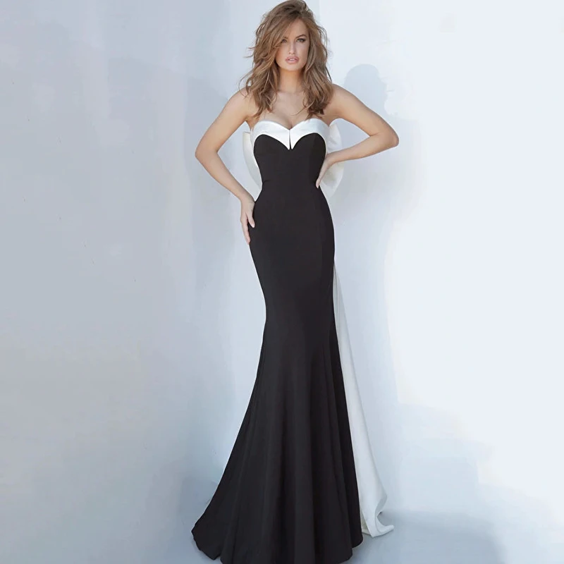 

Eightree Sexy Black Mermaid Prom Evening Dresses Formal Sweetheart Party Dress With Bow Cocktail Night Prom Gowns Custom Size