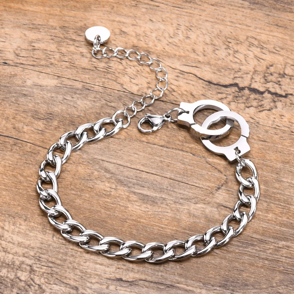 Gilieyer Bracciale Manette, Braccialetto/Caviglia In Acciaio Inox - Foto 2