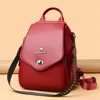 Fashion Lock Women Backpack Designer High Quality Leather Women School Bags Multifunction Large Capacity Travel Backpack Mochila 4