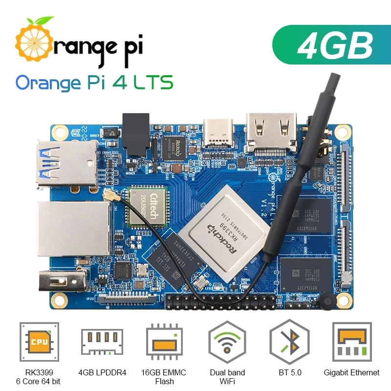   4 LTS Ĩ RK3399 4GB LPDDR4 16GB EMMC  BT 5.0 ɼ ˷̴ ձ ̽, ȵ̵   OS 