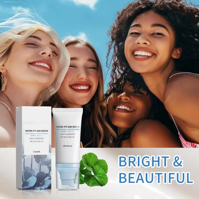 Facial Sunscreen Sunscreen Cream Sunscreen SPF 50 Centella Asiatica No Sticky Refreshing Sunscreen 50ml Essence for Dry Oily Sensitive Skincare