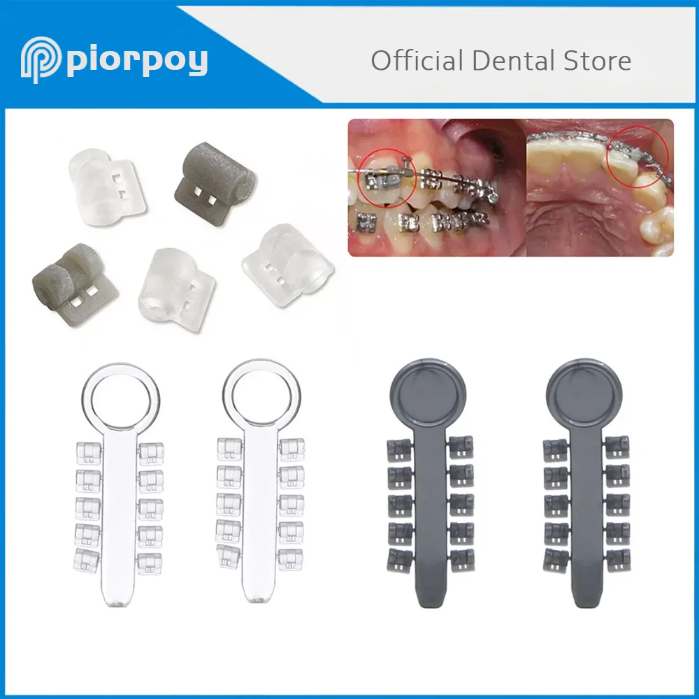 PIORPOY 2 Sticks Dental Orthodontic Rotation Wedges Elastic Rubber Bands Braces Ligature Rotary