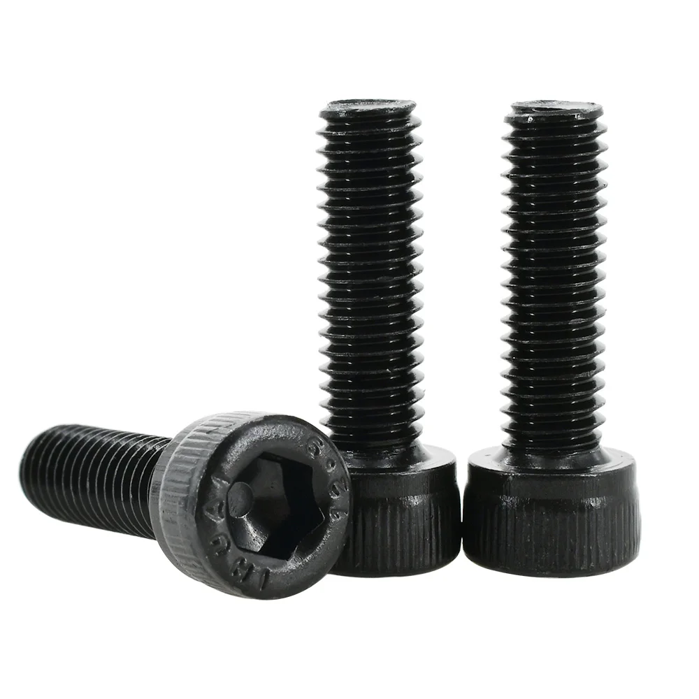 M2 M3 M4 M5 M6 DIN912 Hex Socket Cap Bolt Nut Kit Metric Thread12.9 Grade Alloy Steel Machine Screws Scooter Allen Bolts Black