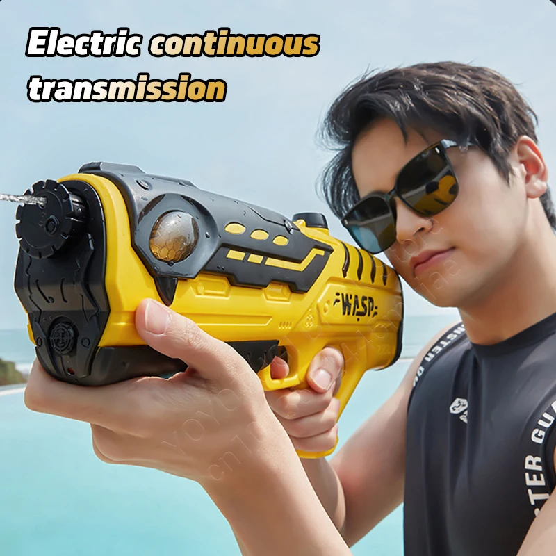 Fully Automatic Water Gun 3-Nozzle Electric Toy Water Gun One Click Water Injection Summer Adult And Children Outdoor Water  Toy 2