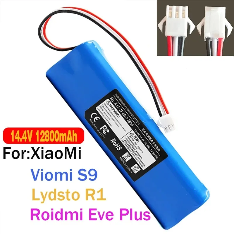 

5.2Ah/6.5Ah/12.8Ah For XiaoMi Lydsto R1 Roidmi Eve Plus Viomi S9 Robot Vacuum Cleaner Battery Pack Capacity Accessories Part