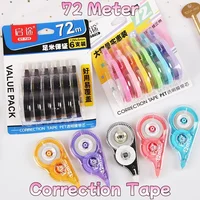 Correction Tape Total 72 Meter 6-Pack Large Capacity Whiteout High-Aesthetic for Students School Supply Classroom Reward 2