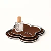 Flower-shaped Ceramic Leather Storage Plate Luxury Porch Key Decorative Plate Ornaments Electroplating Gold Edge Irregular Plate 4