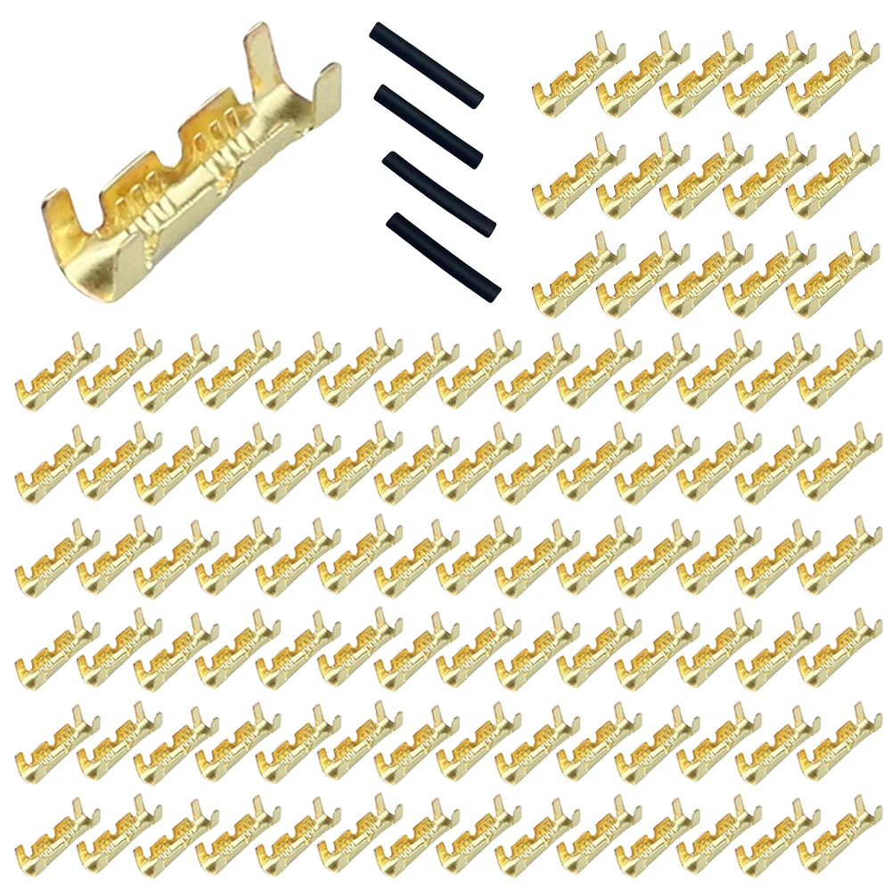 100/200Pcs Tab Cold Inserts Terminals 453 U-Shaped 0.3-1.5mm2 Wire Connector Terminals Pressing Button Quick Connect Terminal
