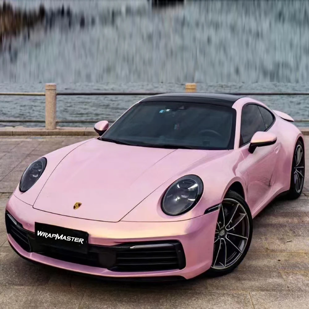 

Size：1.52x18m 5x59ft/Roll PET Glazed Gold Pink Color Shift Wrap best car paint protection Car Wrap Vinyl Flim