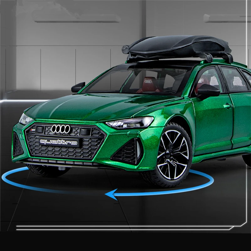 1/24 Audi RS6 Avant Station Wagon Alloy Car Model Diecast Metal Toy Vehicles Car Model Simulation Sound and Light Kids Toys Gift 4