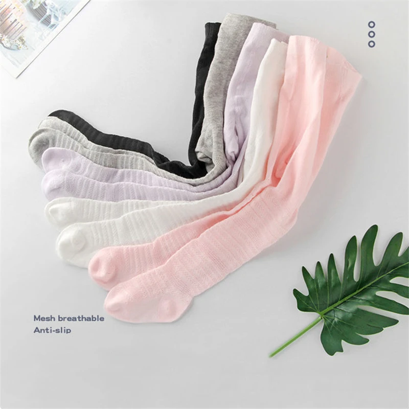 

Baby Girl High Elastic Thin Mesh Pantyhose Summer Breathable Children's Outer Wear Leggings Girl Skin-friendy Cotton Pantyhose