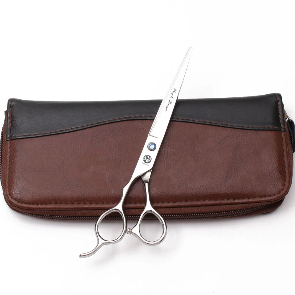 Dog Grooming Scissors 7" Left-Hand Stainless Purple Dragon Straight Scissors Thinning Shears Pet Beauty Cat Puppy Z8000