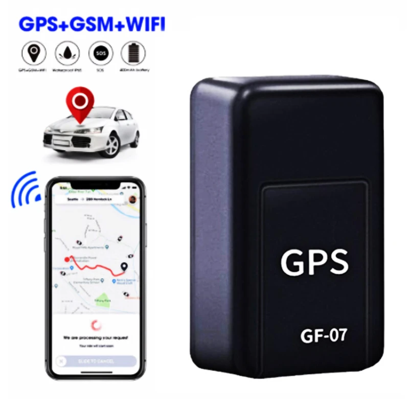 

GF-07 Mini GPS Tracker Real TimeTracking Anti-lost Locater for Car Dog Children Strong Magnetic Mount SIM Message Positioner