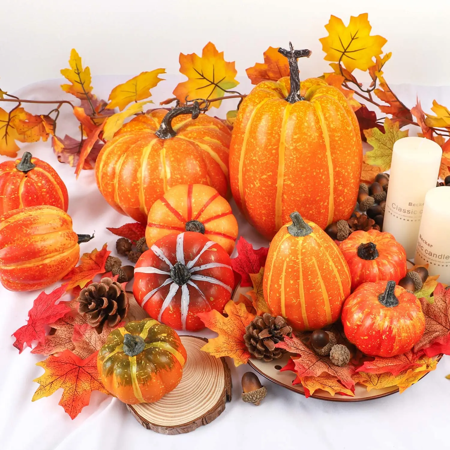 Tanio Sztuczne dynie jesień Halloween dekoracja dla domu rustykalne warzywa sklep